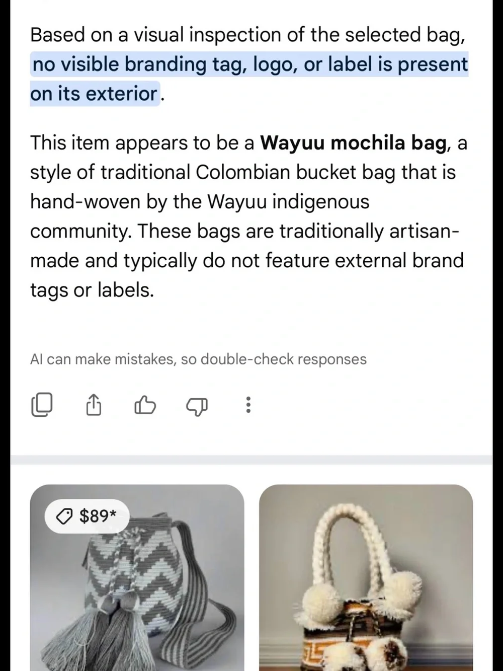 Wayuu Handwoven Black & White Pom-Pom Bucket Bag